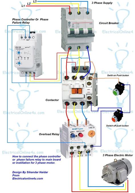 contactor connected to electrical box|parts of a contactor.